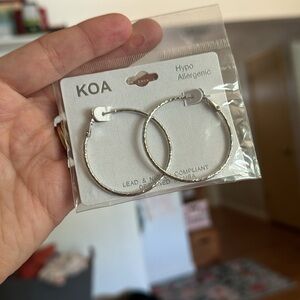 KOA Hypo Allergenic Silver Hoop Earrings